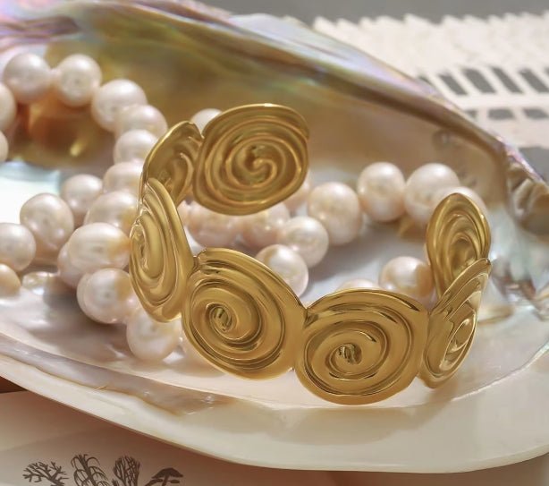 St Lucia Boutique Luna Spiral Cuff - 18k gold plated - Shop women's Accessories at St Lucia Boutique