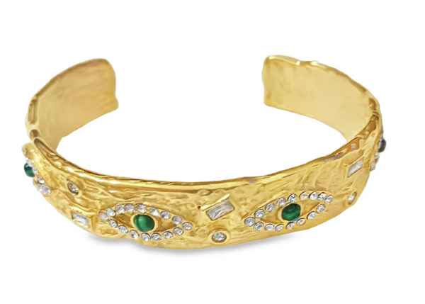 St Lucia Boutique Marigold evil eye cuff - 18K gold plated - Shop women's Accessories at St Lucia Boutique