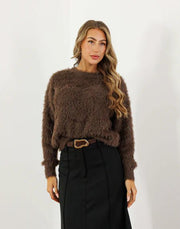 St Lucia Boutique Minogue Jumper - Chocolate - Shop women's Knitwear at St Lucia Boutique