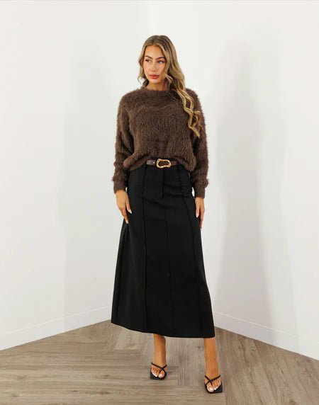 St Lucia Boutique Minogue Jumper - Chocolate - Shop women's Knitwear at St Lucia Boutique