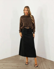 St Lucia Boutique Minogue Jumper - Chocolate - Shop women's Knitwear at St Lucia Boutique