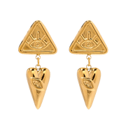 St Lucia Boutique Nazar heart drop earring - 18k gold plated - Shop women's at St Lucia Boutique