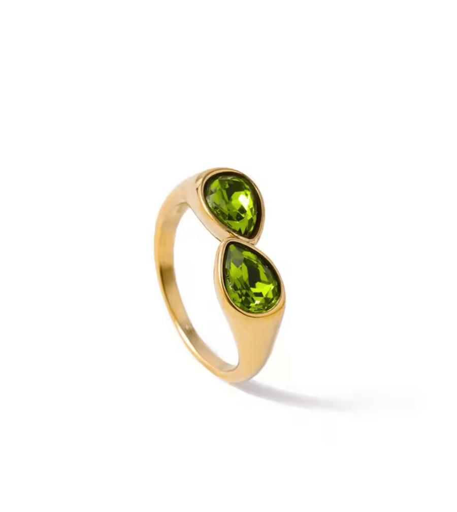 St Lucia Boutique Nyra ring - green/18k gold plated - Shop women's at St Lucia Boutique