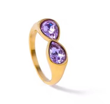 St Lucia Boutique Nyra ring - Purple/18k gold plated - Shop women's Accessories at St Lucia Boutique