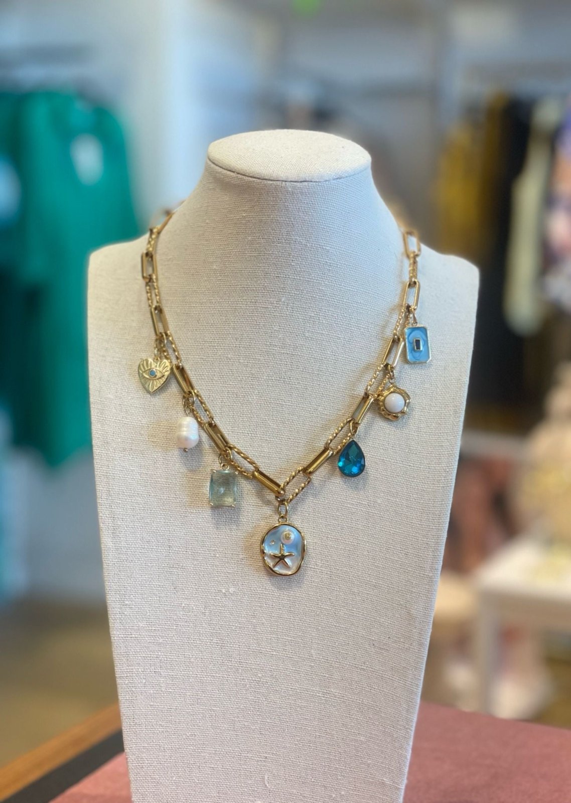 St Lucia Boutique Ocean eyes charm necklace - Shop women's at St Lucia Boutique