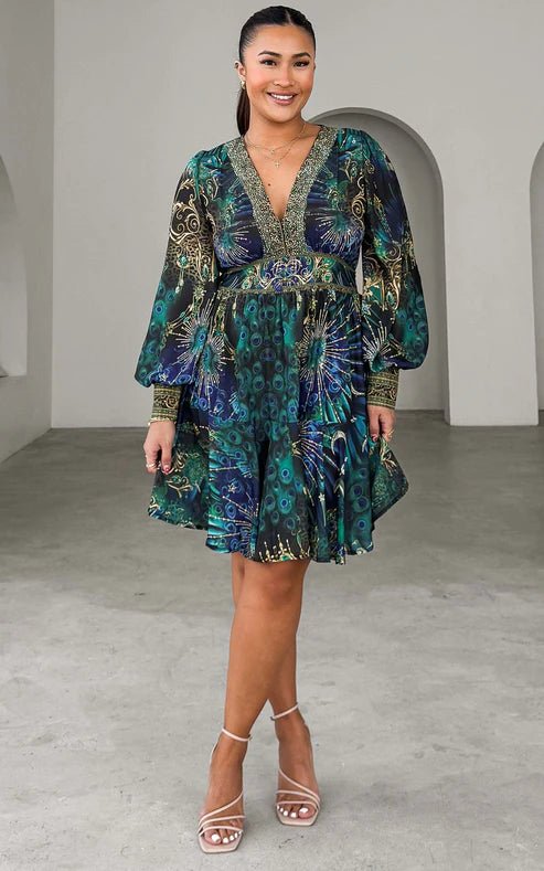 St Lucia Boutique Peacock Midi dress - Multi - Shop women's at St Lucia Boutique