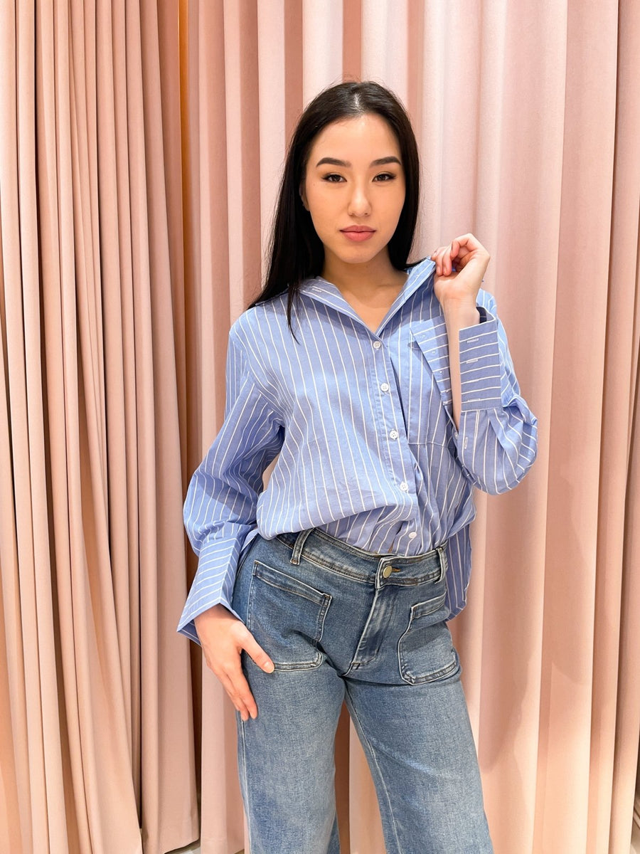 St Lucia Boutique Pippy stripe shirt - blue/white - Shop women's at St Lucia Boutique