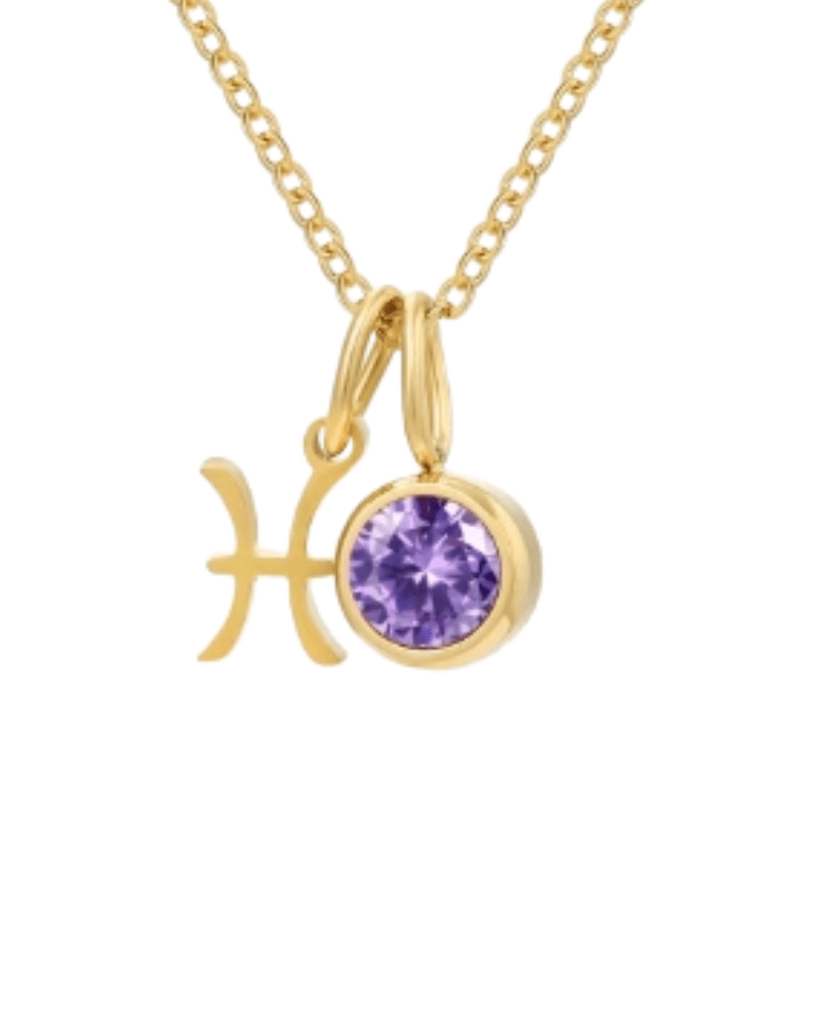 St Lucia Boutique Pisces Stone Necklace - Purple/18k Gold Plated - Shop women's Accessories at St Lucia Boutique