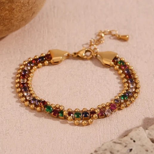 St Lucia Boutique Rowan Bracelet - 18k gold plated/multi - Shop women's at St Lucia Boutique