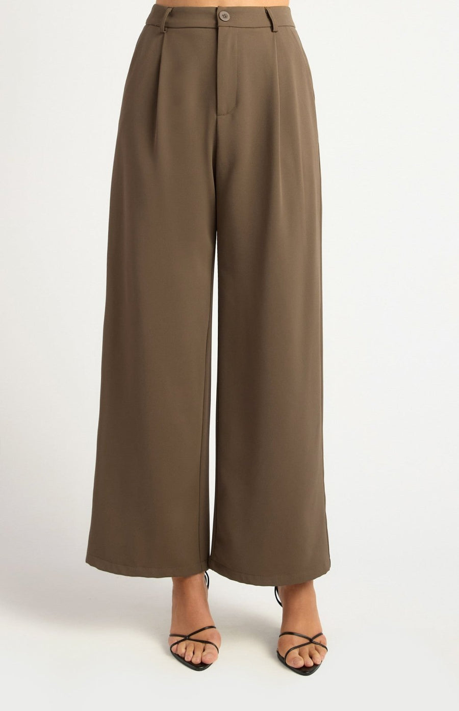 St Lucia Boutique Rue Wide Leg Pant - Ash Brown - Shop women's Pants at St Lucia Boutique