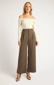 St Lucia Boutique Rue Wide Leg Pant - Ash Brown - Shop women's Pants at St Lucia Boutique