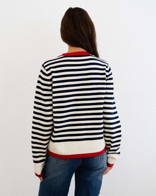 St Lucia Boutique Sailor Stripe Cardigan - Multi - Shop women's to at St Lucia Boutique