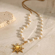 St Lucia Boutique Sol necklace - 18k gold plated/pearl - Shop women's Accessories at St Lucia Boutique