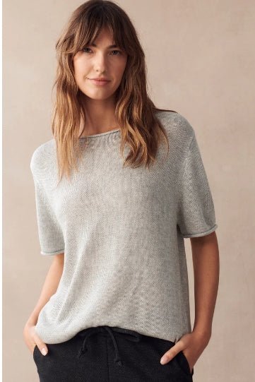 St Lucia Boutique Spring knit tee - grey - Shop women's Tops at St Lucia Boutique