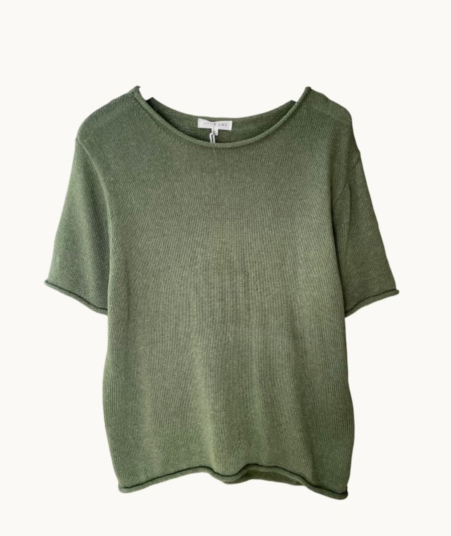 St Lucia Boutique Spring knit tee -sage - Shop women's Tops at St Lucia Boutique