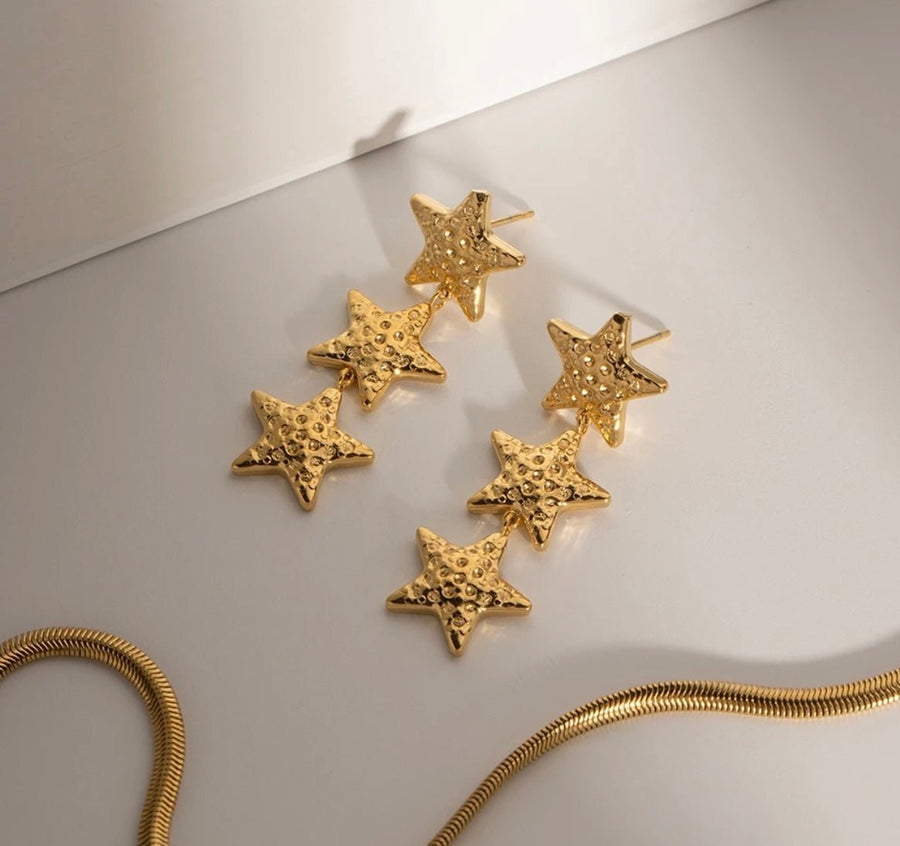 St Lucia Boutique Star drop earring - 18k gold plated - Shop women's at St Lucia Boutique