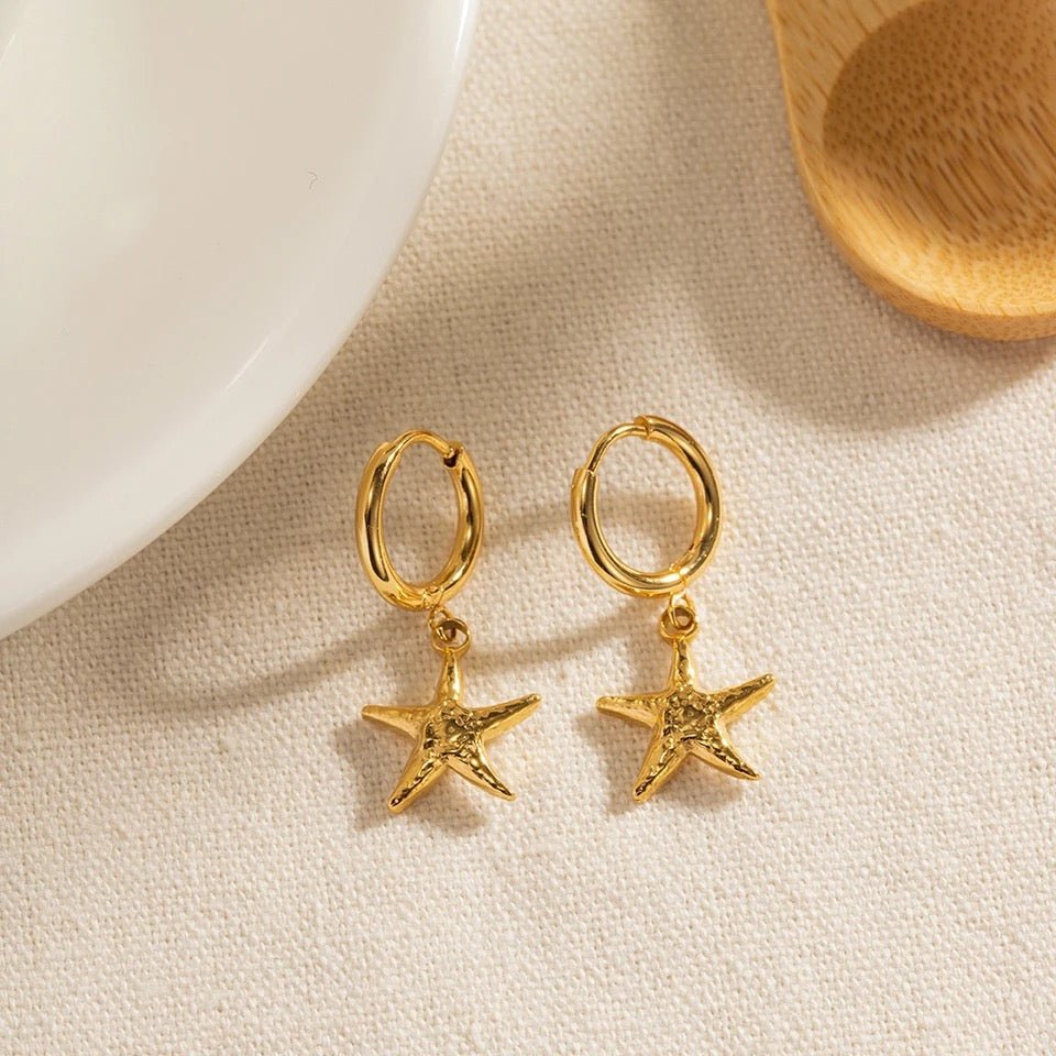 St Lucia Boutique Starfish drop earrings - 18k gold plated - Shop women's Accessories at St Lucia Boutique