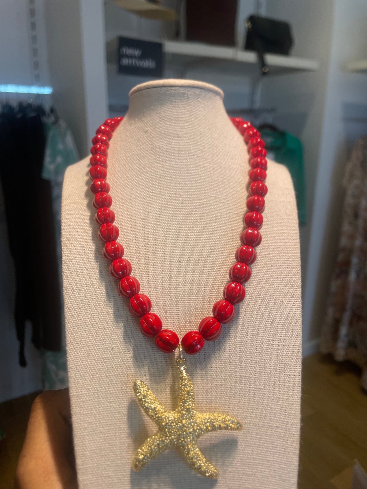 St Lucia Boutique starfish red beaded necklace - Shop women's at St Lucia Boutique