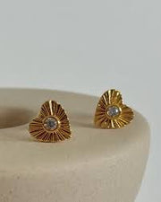 St Lucia Boutique Sweetheart stud earrings - 18k gold plated - Shop women's Accessories at St Lucia Boutique