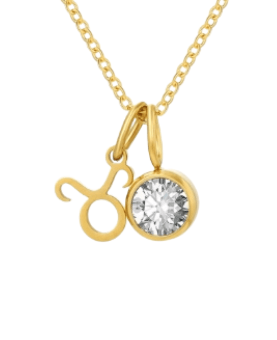 St Lucia Boutique Taurus Stone Necklace - Clear/18k Gold Plated - Shop women's Accessories at St Lucia Boutique