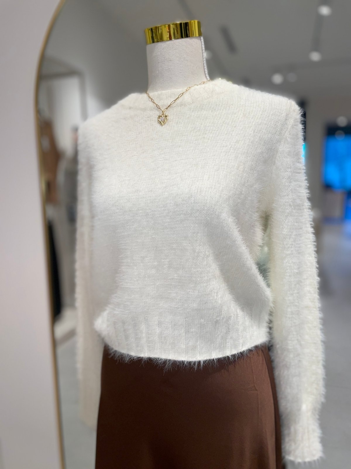 St Lucia Boutique Tilly fuzzy jumper - cream - Shop women's at St Lucia Boutique