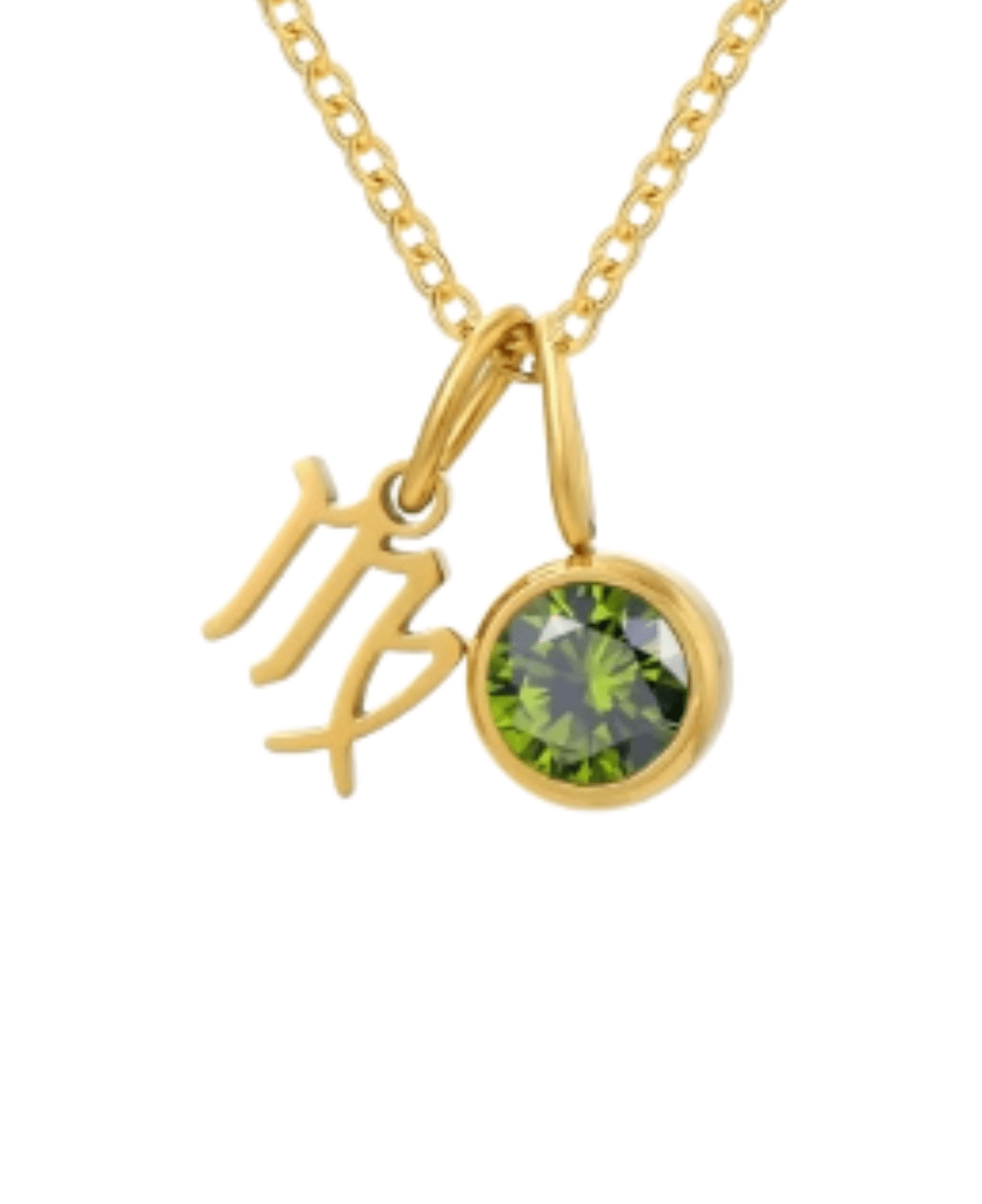 St Lucia Boutique Virgo Stone Necklace - Green/18k Gold Plated - Shop women's Accessories at St Lucia Boutique