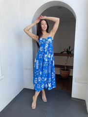 St Lucia Boutique Xaden Midi Dress - Blue/Ivory - Shop women's Dresses at St Lucia Boutique