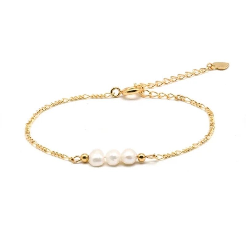 St Lucia Boutique 3 mini pearls 18k gold plated bracelet - Shop women's Accessories at St Lucia Boutique