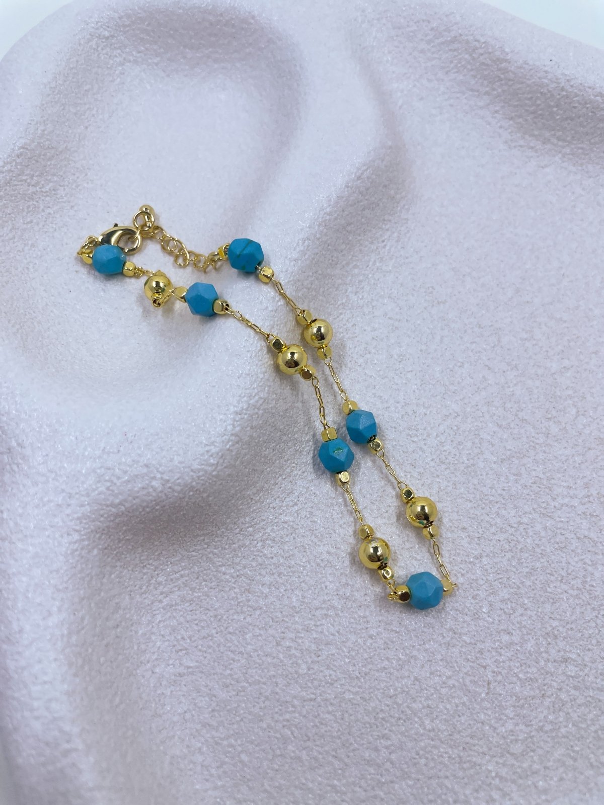 St Lucia Boutique Beaded bracelet - turquoise 18k gold plated - Shop women's Accessories at St Lucia Boutique