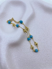 St Lucia Boutique Beaded bracelet - turquoise 18k gold plated - Shop women's Accessories at St Lucia Boutique