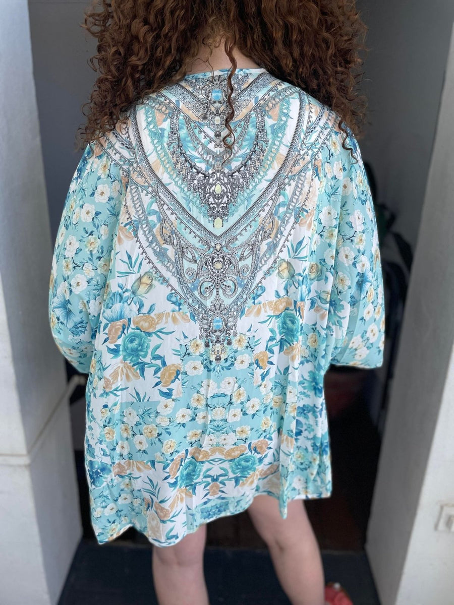 Gems Blue jewel kaftan - Shop women's Tops at St Lucia Boutique