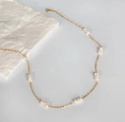 St Lucia Boutique Cluster freshwater pearl and 18k gold plated necklace - Shop women's Accessories at St Lucia Boutique