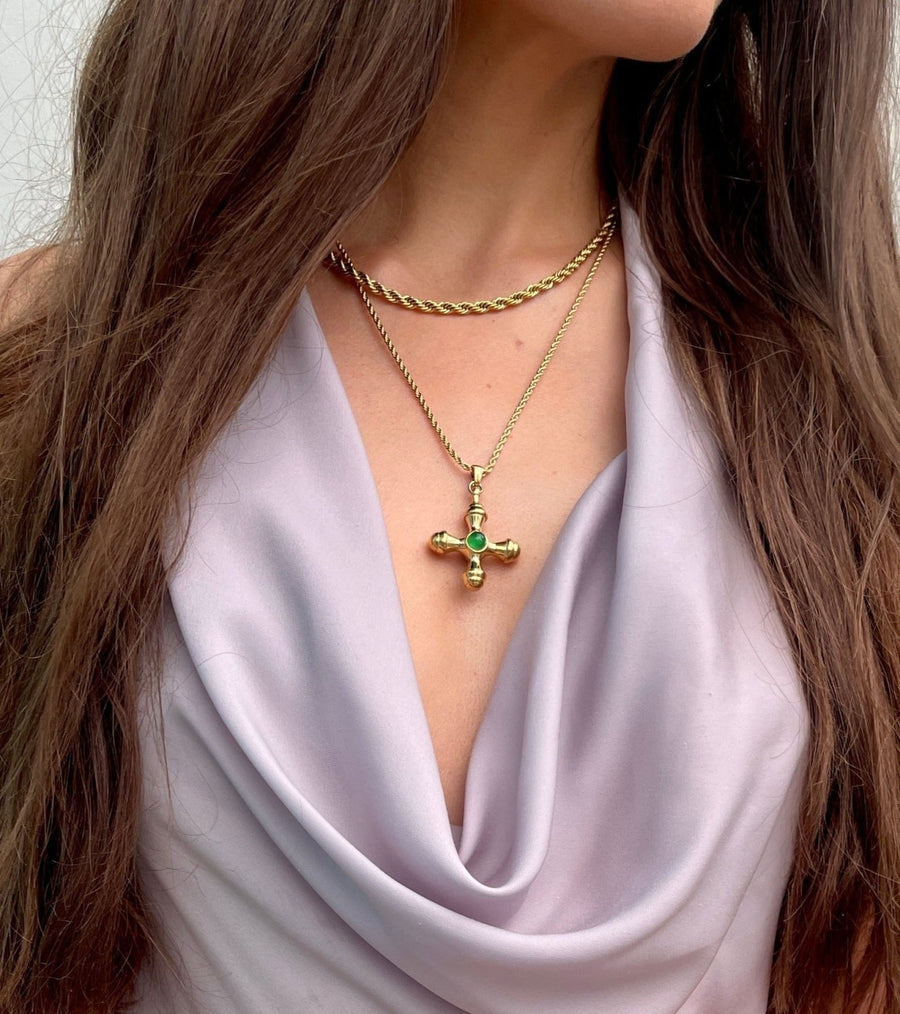 St Lucia Boutique Donatella cross necklace - 18k gold plated - Shop women's at St Lucia Boutique