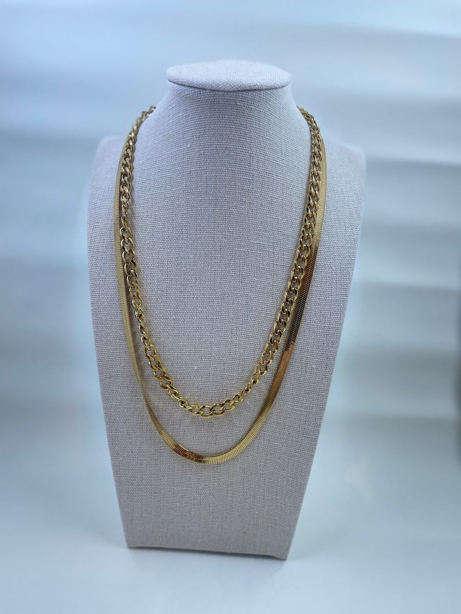 St Lucia Boutique Double stacked necklace - 18k gold plated - Shop women's Accessories at St Lucia Boutique