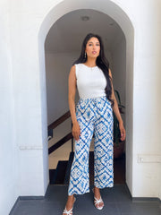 St Lucia Boutique Elke print pant - blue/white - Shop women's at St Lucia Boutique