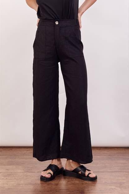 Little Lies Jude linen pant - black - Shop women's Pants at St Lucia Boutique