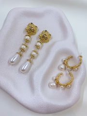 St Lucia Boutique Large pearl drop earring - 18k gold plated - Shop women's Accessories at St Lucia Boutique