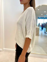 St Lucia Boutique Lexi relaxed knit top - crème - Shop women's Knitwear at St Lucia Boutique