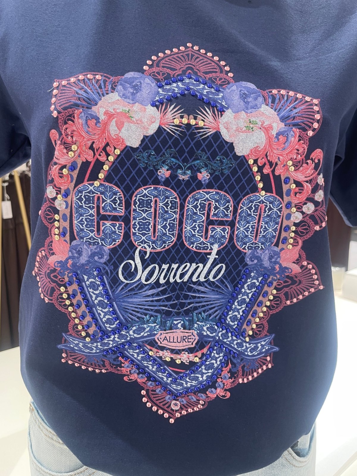 St Lucia Boutique Mandala tee - navy/pink - Shop women's at St Lucia Boutique