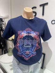 St Lucia Boutique Mandala tee - navy/pink - Shop women's at St Lucia Boutique