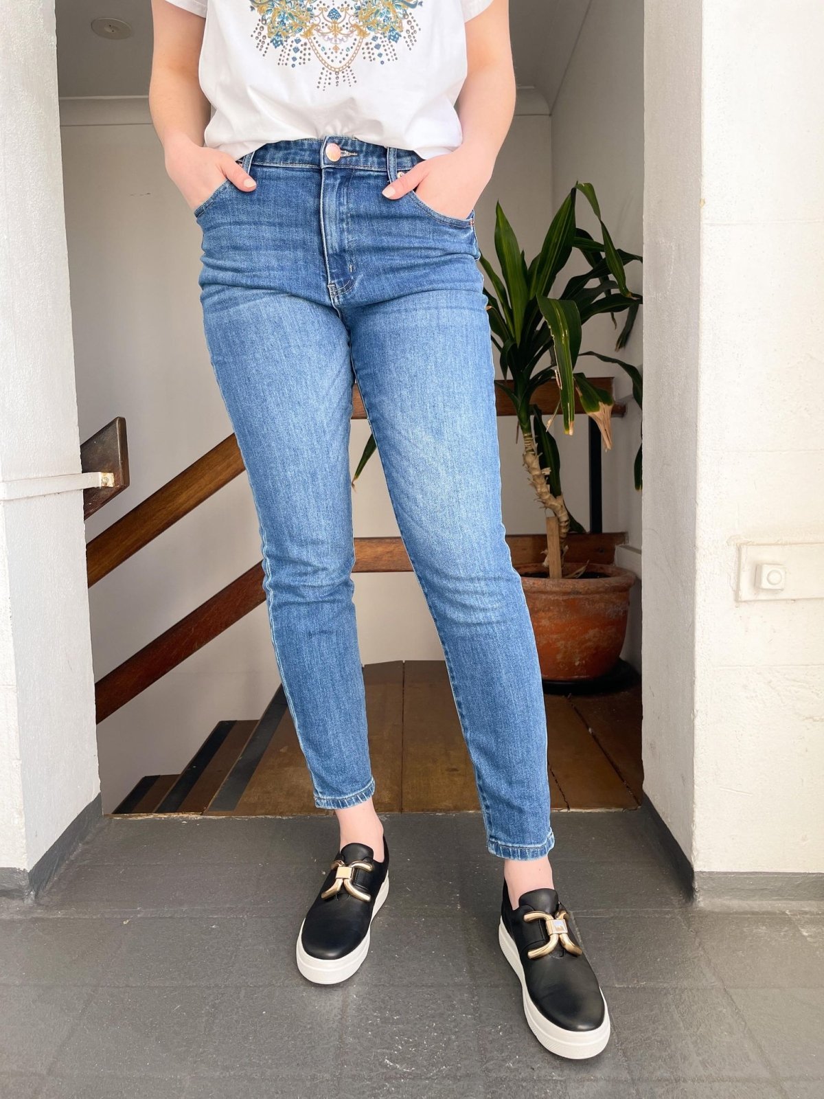 St Lucia Boutique Mid wash straight jean - Shop women's pants at St Lucia Boutique