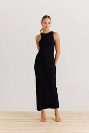 Daisy Says Milla ribbed maxi dress black - Shop women's dresses at St Lucia Boutique