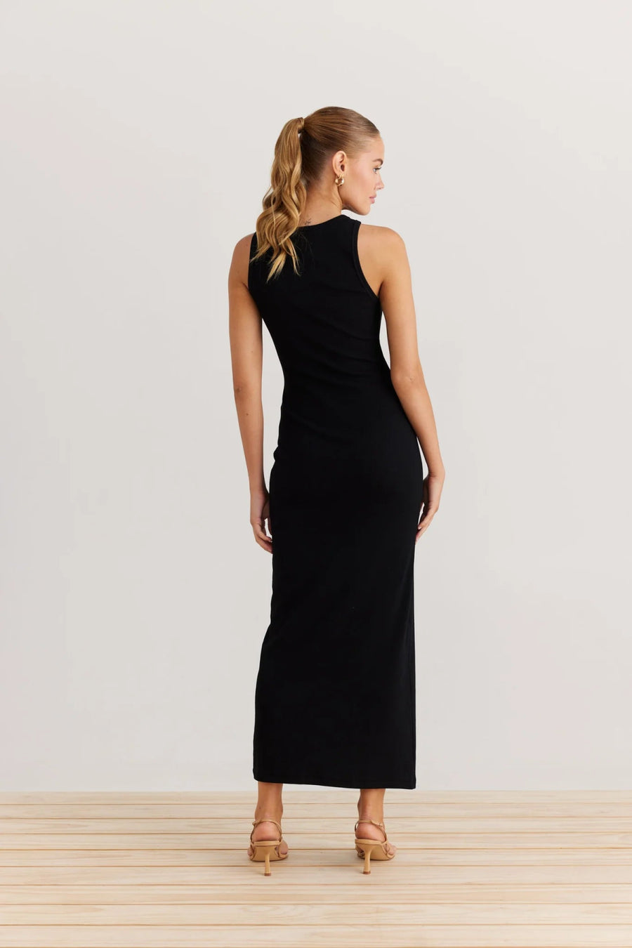 Daisy Says Milla ribbed maxi dress black - Shop women's dresses at St Lucia Boutique