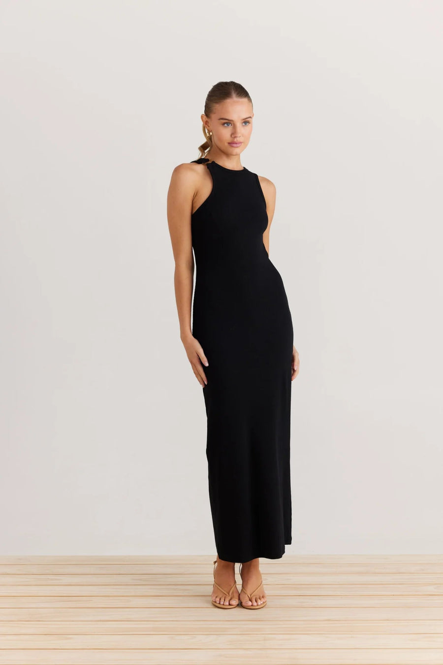 Milla ribbed maxi dress - black – St Lucia Boutique