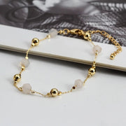 St Lucia Boutique Natural stone/18k gold plated beaded bracelet - Shop women's at St Lucia Boutique