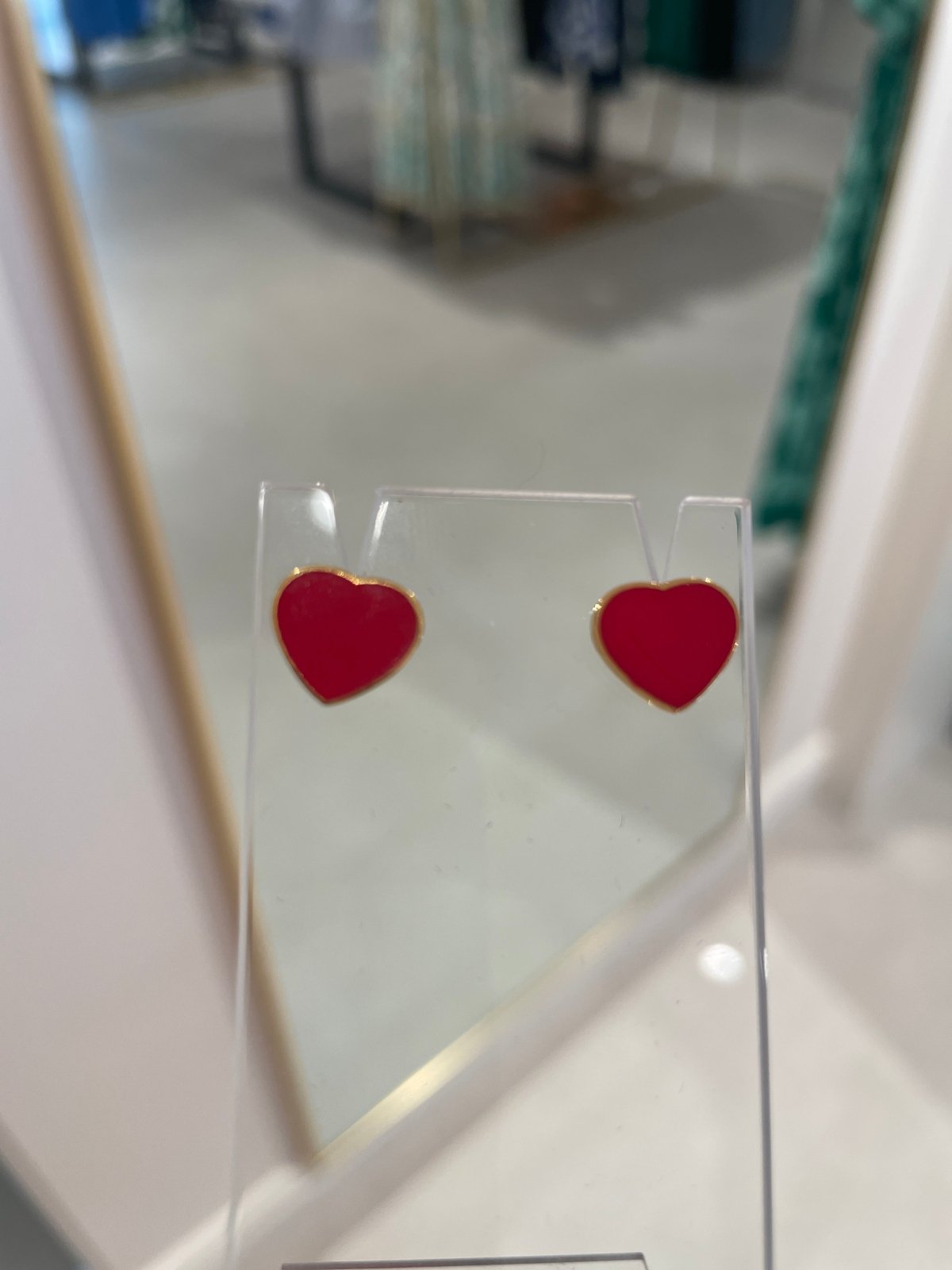 St Lucia Boutique Red heart studs - 18k gold plated - Shop women's earrings at St Lucia Boutique