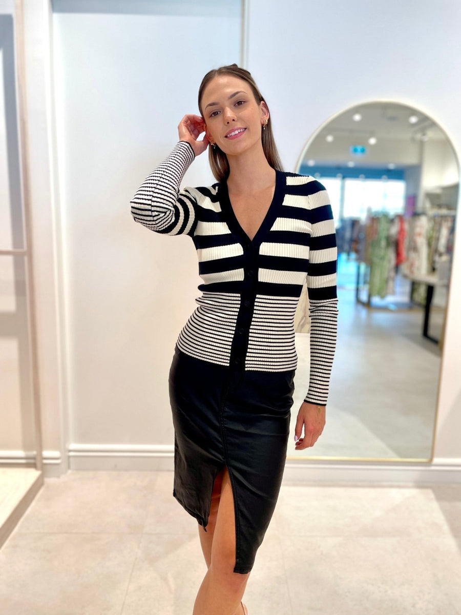 St Lucia Boutique Sentosa stripe knit top - black/white - Shop women's at St Lucia Boutique