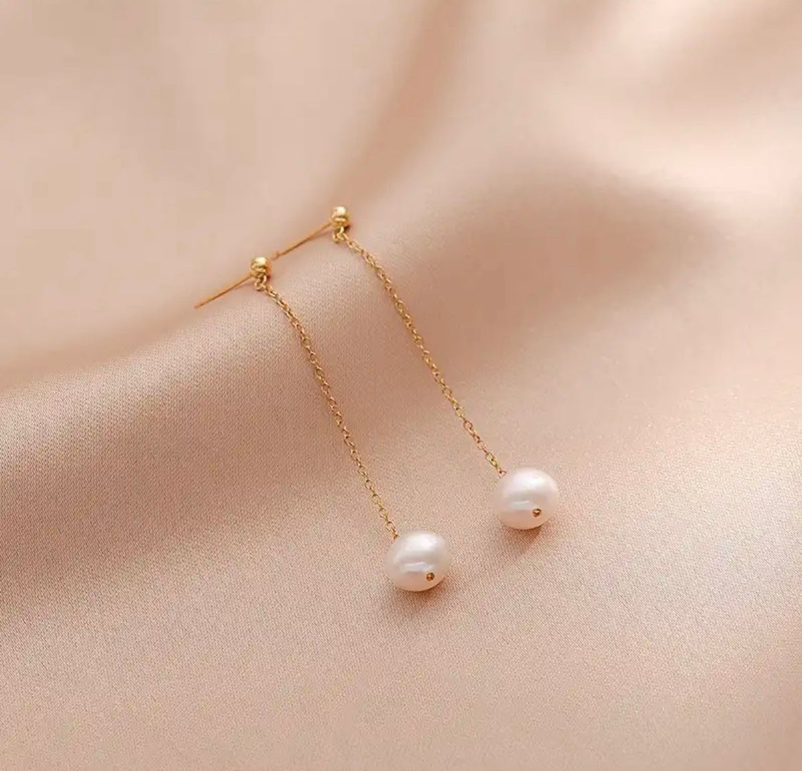 St Lucia Boutique Single pearl long chain drop earring - 18k gold plated - Shop women's Accessories at St Lucia Boutique