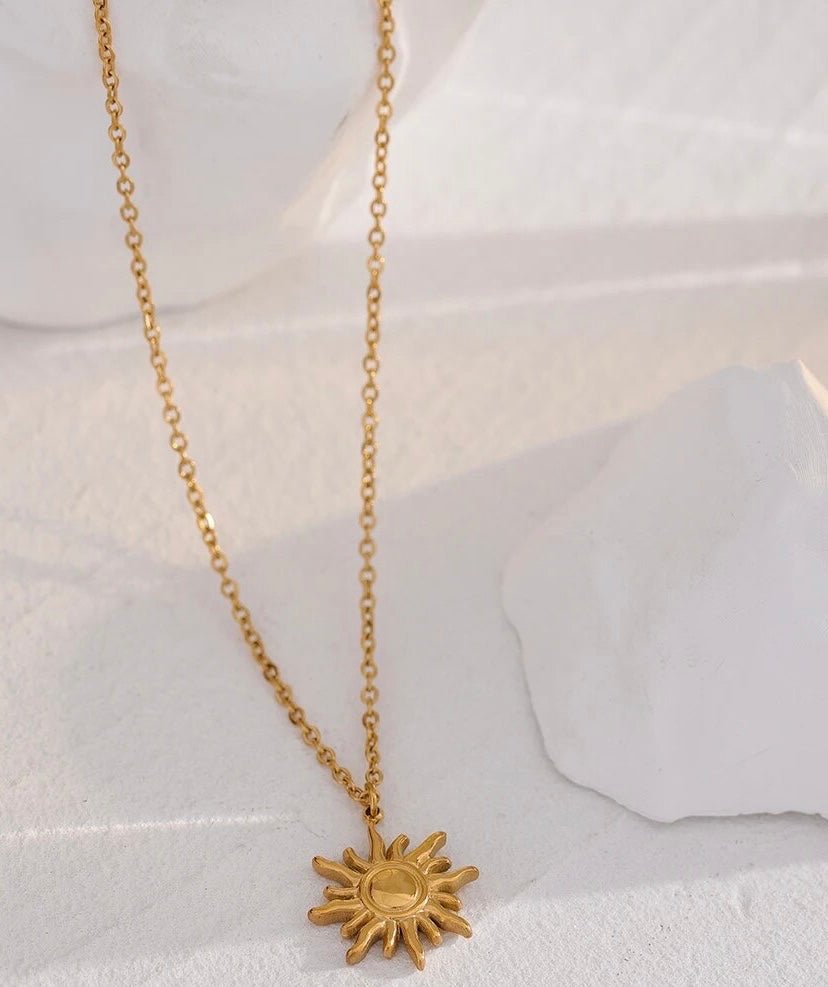 St Lucia Boutique Sun pendant 18k gold plated chain necklace - Shop women's Accessories at St Lucia Boutique