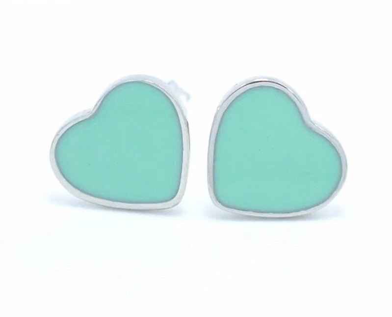 St Lucia Boutique Turquoise and silver heart stud earring - Shop women's at St Lucia Boutique